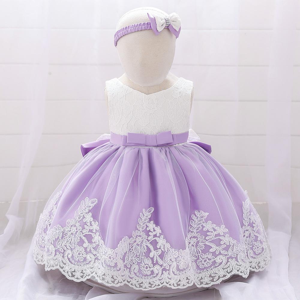 Toddler Kids Princess Party Dresses for Girls Lace Baptism Dress Elegant 1st Birthday Christening Tutu Gown Children Wedding Dress