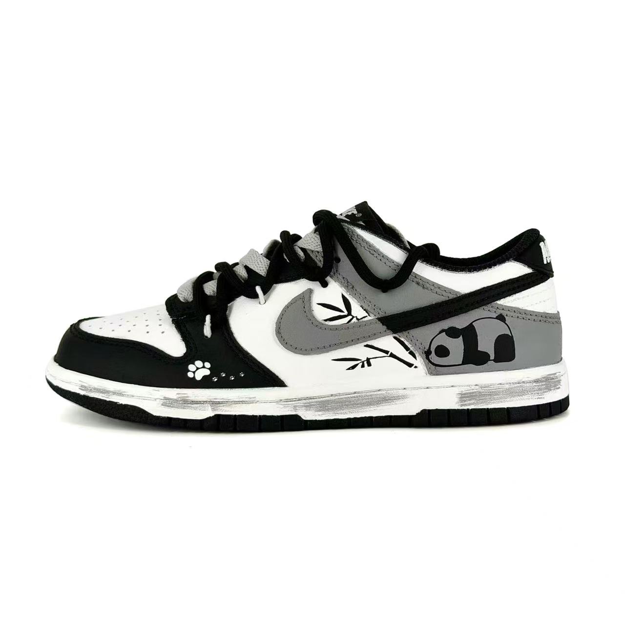 

Nike Dunk Panda Bamboo Forest Slip Resistant Abrasion Resistant Low top Skateboard Shoes Unisex Black White HF5441-100(Team1845v) 41