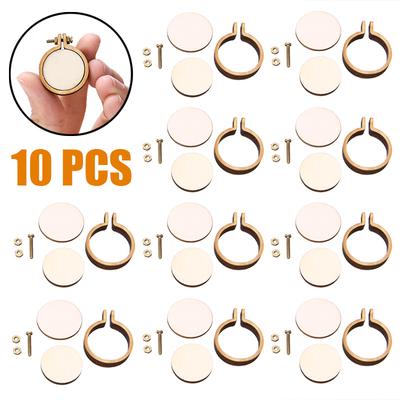 DIY Round Mini Wooden Cross Stitch Embroidery Hoop Ring Frame Machine Fixed JP