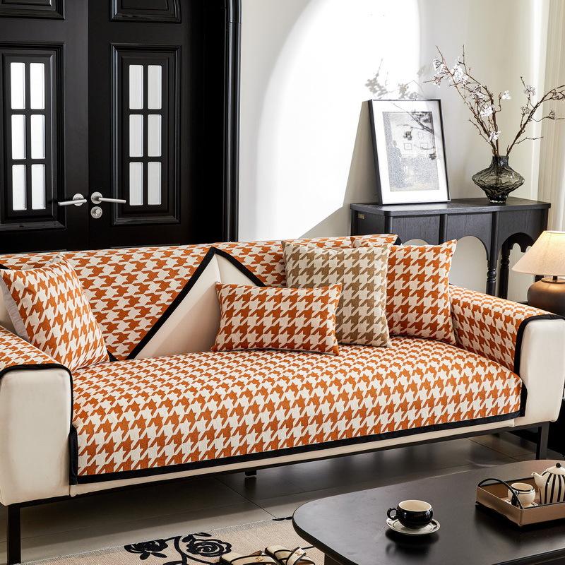 

French Thousand Birds Sofa Cushion Universal Chenier Sofa Cover All-Inclusive Non-Slip Sofa Cushion Cushion Cover 70*70cm