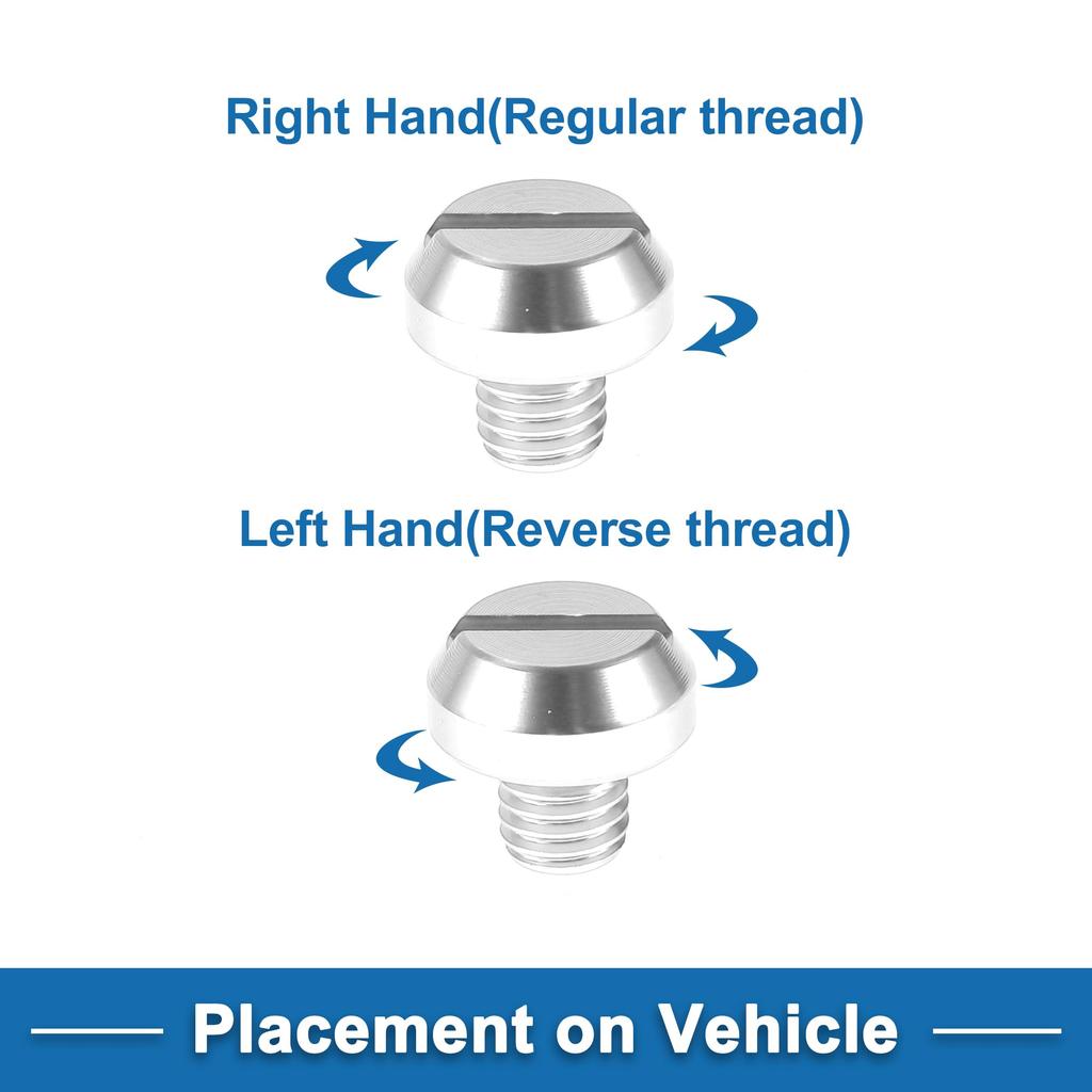 A ABSOPRO Motorcycle Mirror Hole Plug Right Hand M8x1.25 Motorcycle Rear View Mirror Screw Silver Tone 2pcs