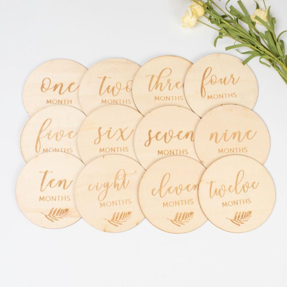 12/14Pcs Single/Double Sided Milestone Discs Baby Growth Announcement Cards  Newborn