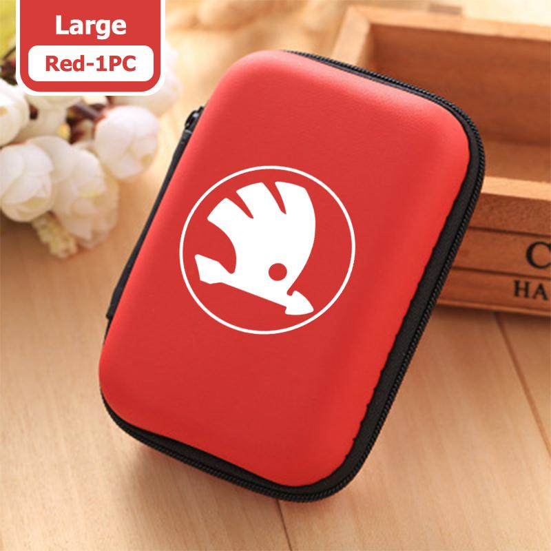 For Skoda Car Earphone Key Case Men Ladies Key Storage Bag Auto Accessories S Kodiaq Octavia 2 3 Yeti Karoq Rapid Fabia VII VRS kybf34