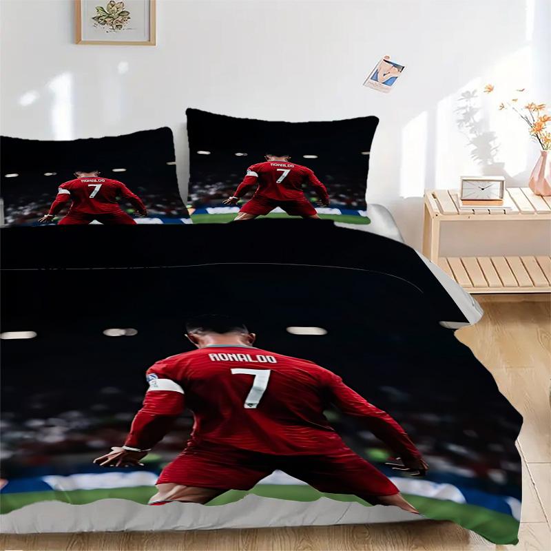 Ronaldo Number Football Jersey Print 3Pcs Bedding Set,Duvet Cover with 2 Bedro,Pillowcase Home Birthday Gift
