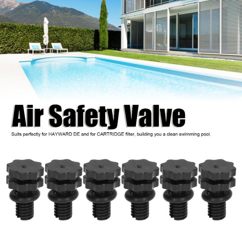 6Pcs Vent Valve Air Safety Exhaust Pool Filter Accessory Set Kit For HAYWARD DE Pool Cleaning Tools