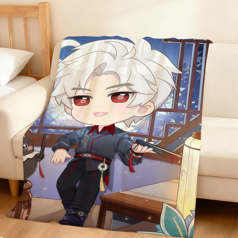 chibi Sylus Xavier Love and Deepspace Flannel soft warm plush blanket sofa living room pet hogar bedroom gift home Car portable