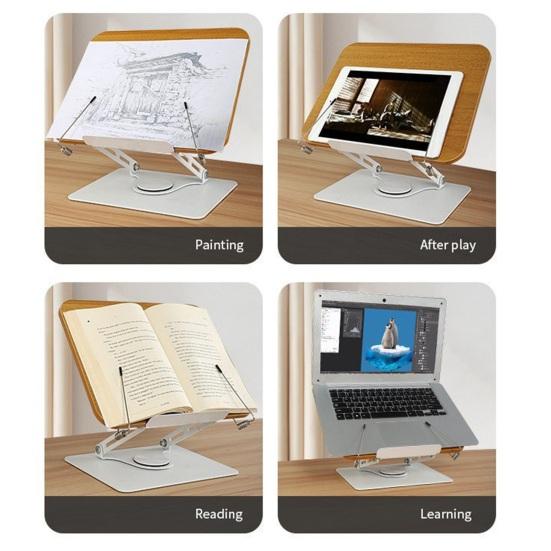 Rotating Folding Reading Stand Adjustable Book Holder with 360° Rotating Bases Foldable Designs
