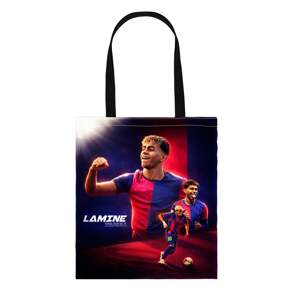 Voetbal Sterrenpatroon Tote Bag, L-Lamin Yamal Boodschappentassen Opbergtas School Schoudertas, Boekentas School Schoudertas