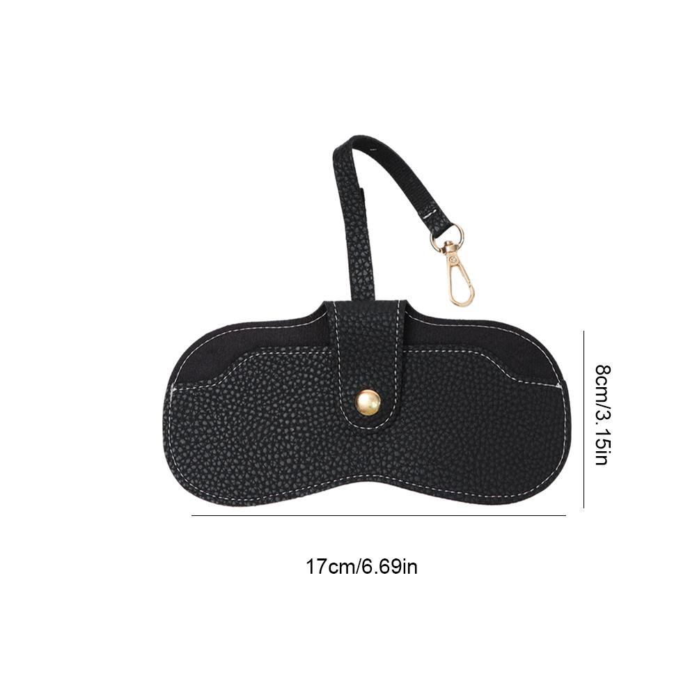 PU Leather Simple Eyewear Storage Bag Solid Color Glasses Protective Cover Lychee Pattern Soft Sun Glasses Pouch for Friend Gift