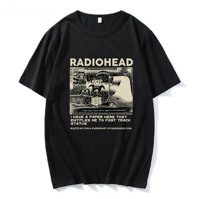 Radiohead T-Shirt DAMEN Vintage Klassische T-Shirts Nordamerika-Tour Rock DAMEN T-Shirts Herren Hip Hop DAMEN Tops