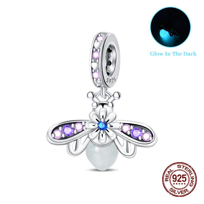 Classic Copper Beads Luminous Firefly Star Chameleon Charms Pendants Fit Original Bracelet Diy Jewelry For Woman