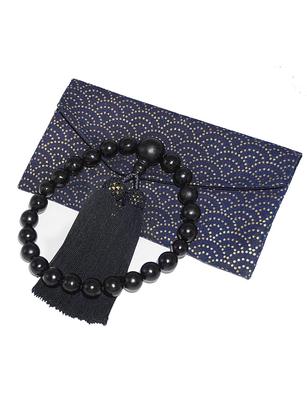 Sacred Pilgrimage Men's Prayer Beads, Matte Ebony with Magnetic Bag, Suitable for Funerals, Memorial Services, Recitations, and All Sects (Black