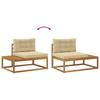 Ecksofa für den Außenbereich mit Kissen Natürliches Finish 115 x 83 x 73 cm