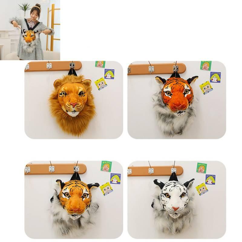Stilvoller Plüschtier-Rucksack mit realistischem Tigerkopf-Design für Kinder und Erwachsene