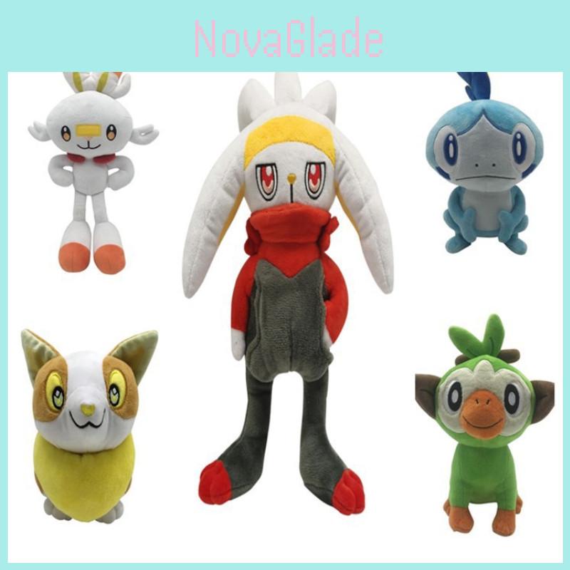 Pokmon Sword And Shield Plush Toy Set Flaming Bunny Teary Lizard And Knocking Monkey Cartoon Stuffed Animals