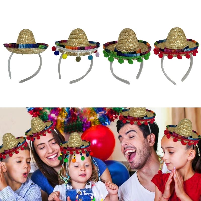 Mexico Hat Shape Hairband Easily to Maintain Hat Hairband Companion for Outdoor Activities and Fashion Beach Trips