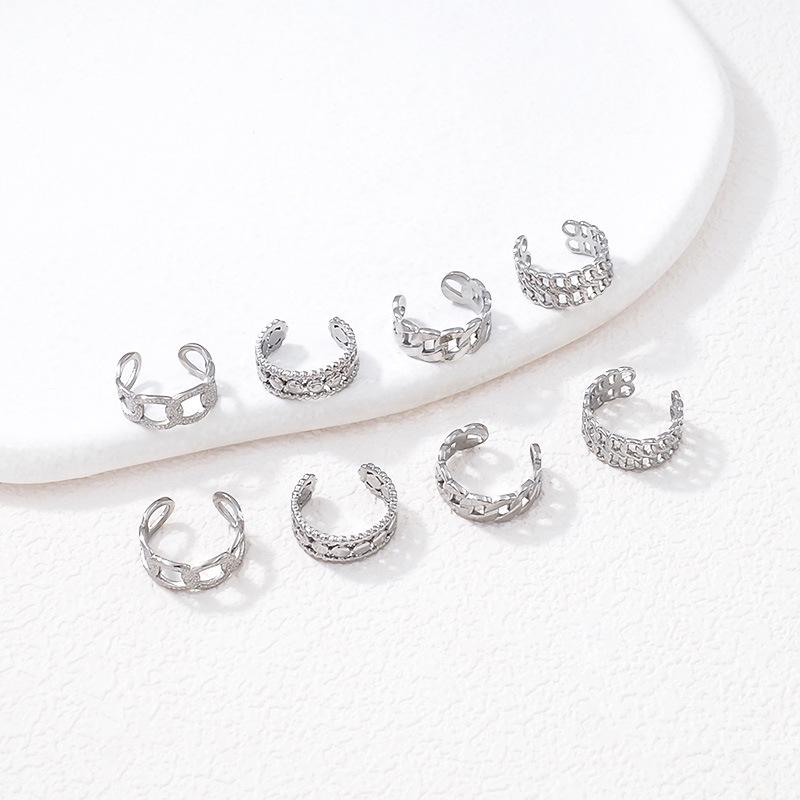 European Luxury Titanium Steel No-Pierce Ear Cuff for Women - High-End Fashion Open Hoop Earring