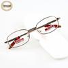 Unisex Narrow Frame Presbyopic Glasses with Optical Glass Lens and Case for the Elderly - Model 817