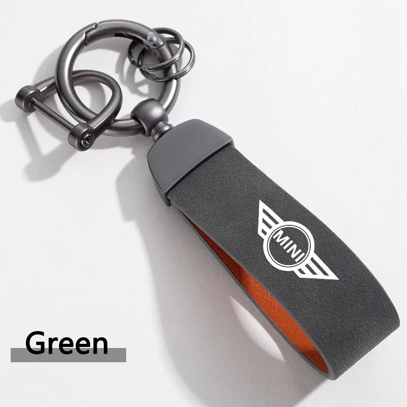 2025 Fashion Metal Car Keychain Hanging Suede Gift Key Ring Holder For BMW Mini Cooper One S JCW F55 F56 F57 F60 Coupe R50 R