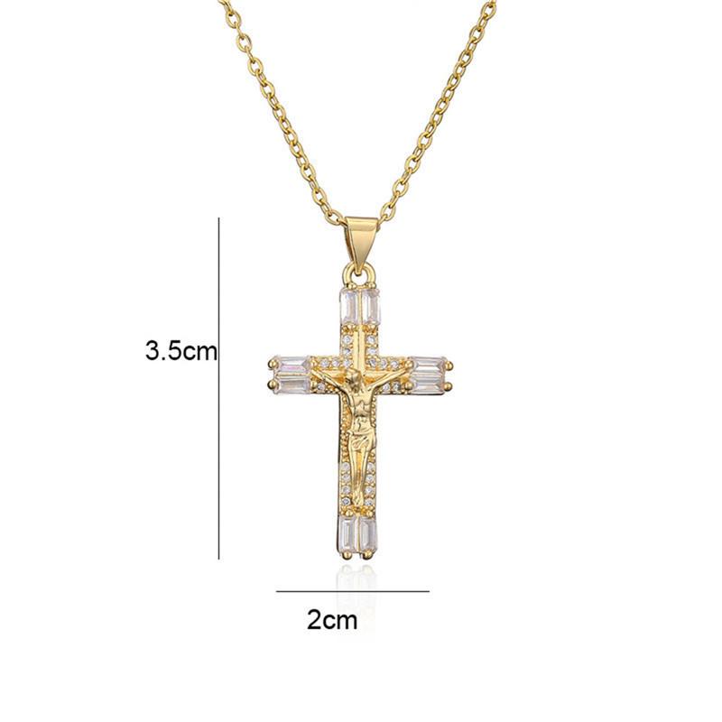 Vintage Punk Zircon Cross Pendant Necklace Stainless Steel Fashion Choker Collar Jewelry Birthday Gifts For Women Girls