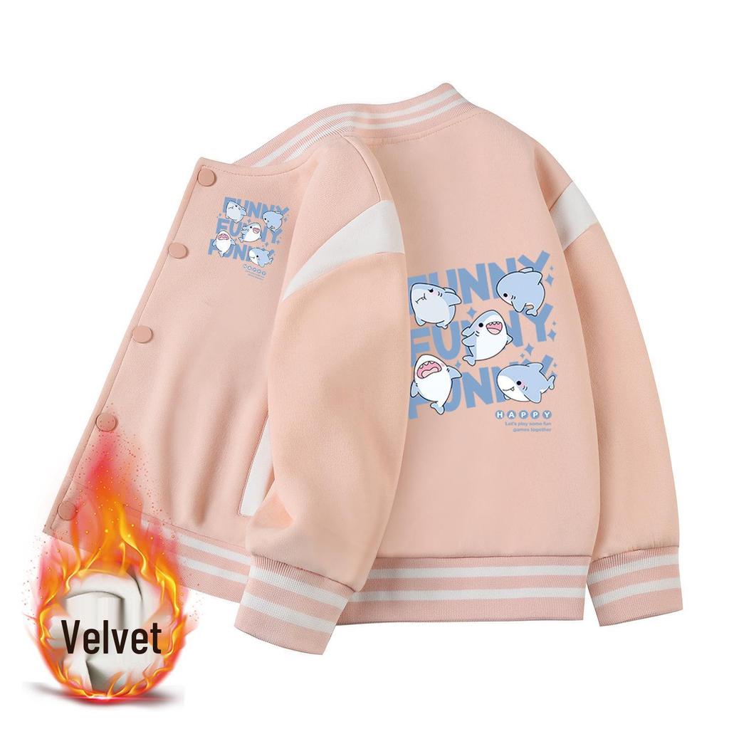Baseballjacke mit Fleecefutter für Jungen: 2026 Neue Herbst-/Winter-Dicke Warme Lässige Oberbekleidung