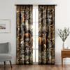 2pcs Rustic Cabin Deer Curtains for Bedroom, Vintage Country Farmhouse Fall Forest Wildlife Print Window Curtains