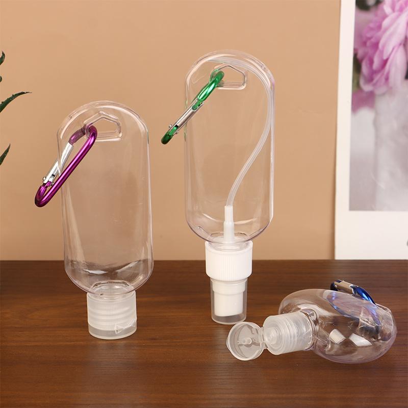 30/50Ml Travel Accessor With Carabiner Hook Makeup Tool Flip Cap Lotion Bottle Empty Perfume Alcohol Spray Bottles Container