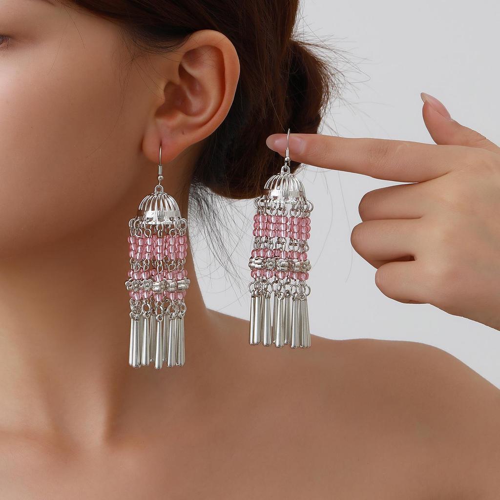European & American Ethnic Style Retro Court Dangle Earrings: Long, Fashionable Design