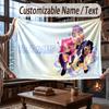 Custom Name Flannel Throw Blanket Kpop Demon Hunters Pattern Warm Home Decoration