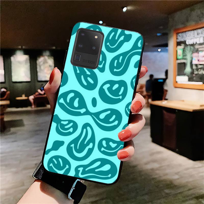 

YNDFCNB Забавный психоделический чехол для телефона с улыбающимся лицом для Samsung S20 lite S21 S10 S9 plus для Redmi Note8 9pro для Huawei Y6 чехол Y7 prime 2019