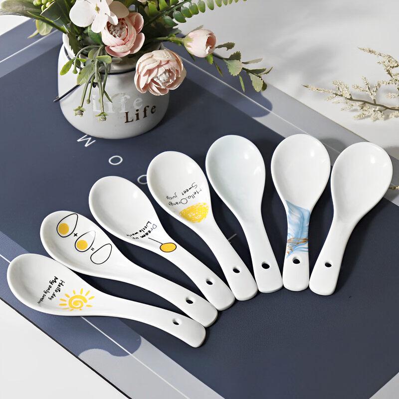 Chinese Style Ceramic Spoons Set