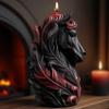 Mystical Red Feather Horse Head Silicone Mold with Exquisite Pegasus Feathers and Mane Details, 3D DIY Handmade Candle Mold