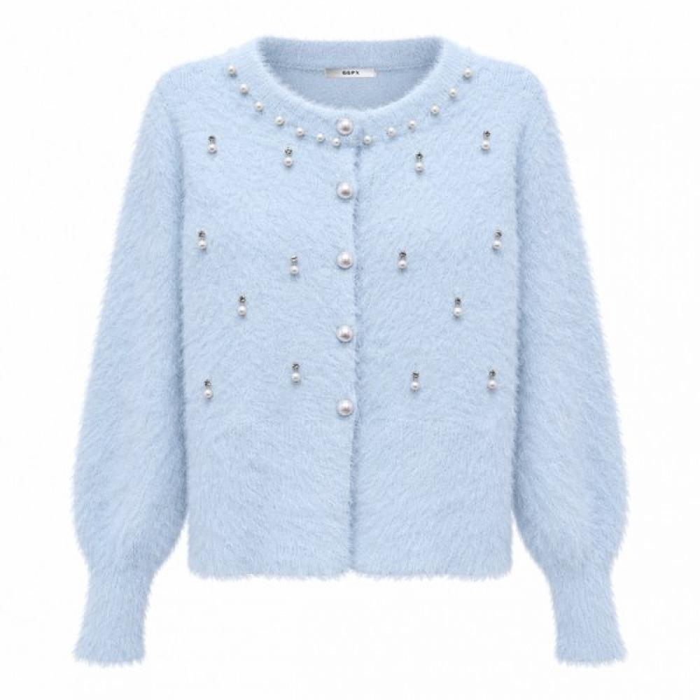 Ggpx New York Pearl Angora Fur Knit Cardigan Gq9kg019f