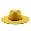 Unisex Large Brim Felt Fedora Hat For Spring Summer Autumn Winter
