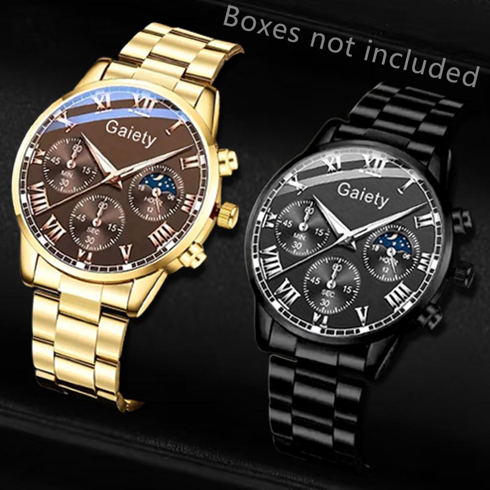 Men's Watch Casual Business Glass Quartz Watch Three-eye Calendar Fully Automatic Movement Watch Watch Large Dial Luminous