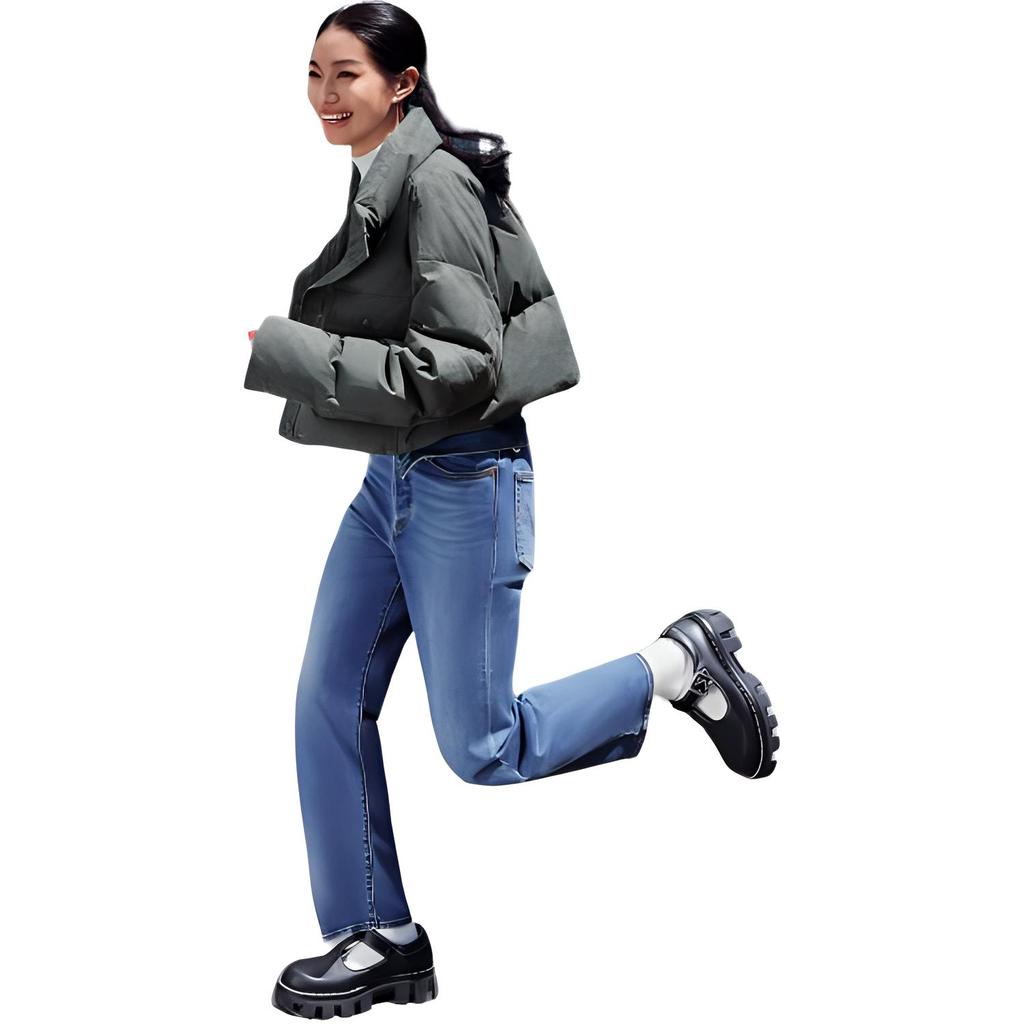 Levis Simple Comfortable Stylish Short Down Jacket Women Jackets Green 002Q5-0000