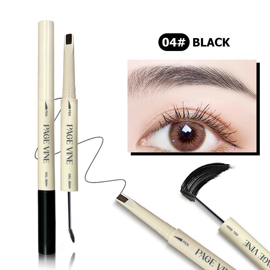 

PAGE VINE Dual End Eyebrow Pen Mascara Smooth Smudge Proof Natural Brow Brush 4