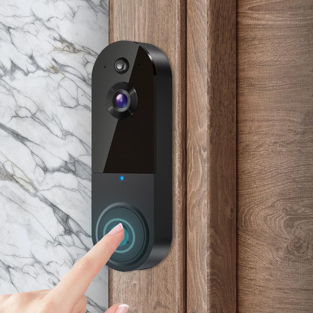 Wireless Video Doorbell with Mic & Speaker Night View Camera Rechargeable Electronic Doorbell Camera for Home Safety Protection