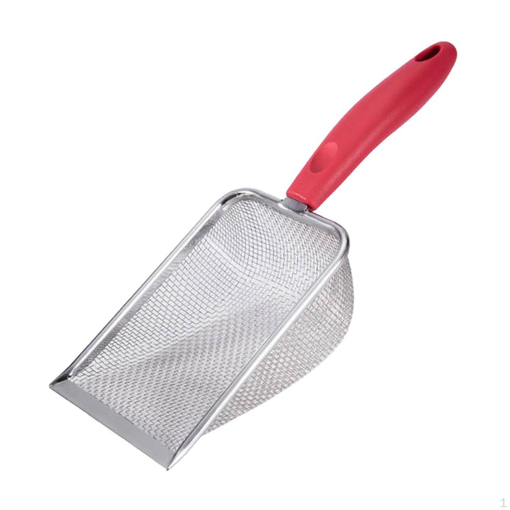 Katzenstreu Schaufel Sand Lange Griff Reinigung Werkzeug Tiefe Sieben Metall für