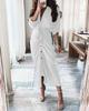 Wish summer long sleeve button short sleeve print dress long dress elegant