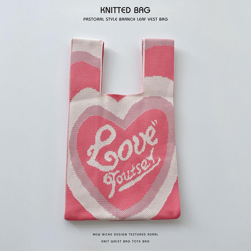 Colorful Knitted Handbags: Women's Fashion Shoulder Bags & Vest Waistcoat Styles