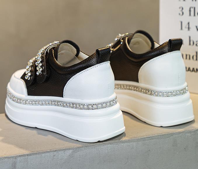 Fashion 7CM Platform Rhinestone Women Casual Shoes Hook Loop Platform Wedge Women Fashion Sneakers Spring Autumn Warm Winter Shoes