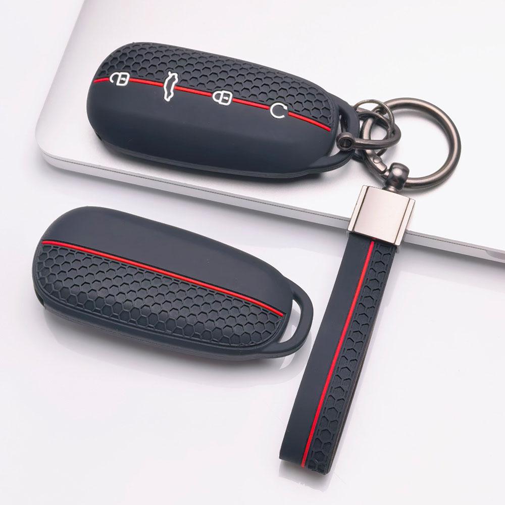 Key Shell Cover for Chery Omoda C5 Tiggo with Keychain Anti-Scratch Guard Shockproof Protection Soft Grip Texture Responsive Button Touch