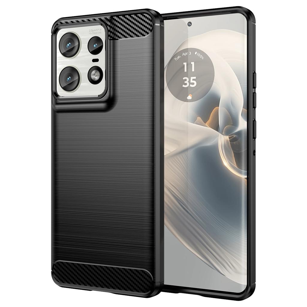 For Motorola Edge 50 Pro 5G Case Carbon Fiber Texture Brushed Soft TPU Phone Cover