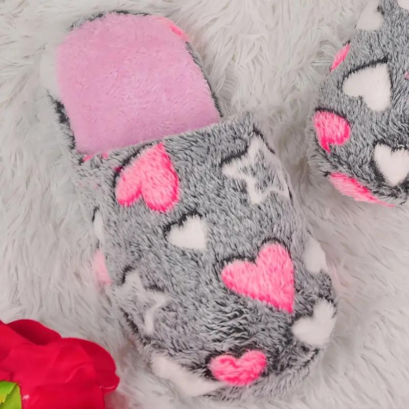 Rudens ir žiemos patogūs pliušiniai šlepetės su žvaigždžių raštu ir širdelės dizainu, neslystančios šiltos šlepetės moterims namų naudojimui