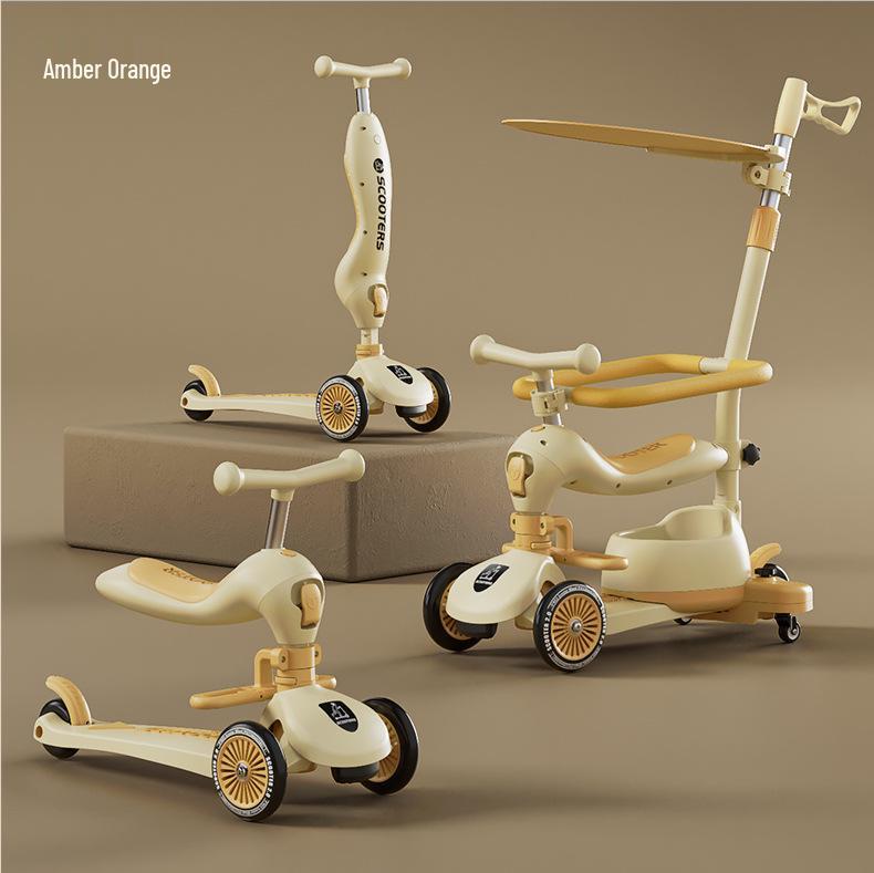 

4-in-1 Pushable Baby Tricycle & Scooter for Kids