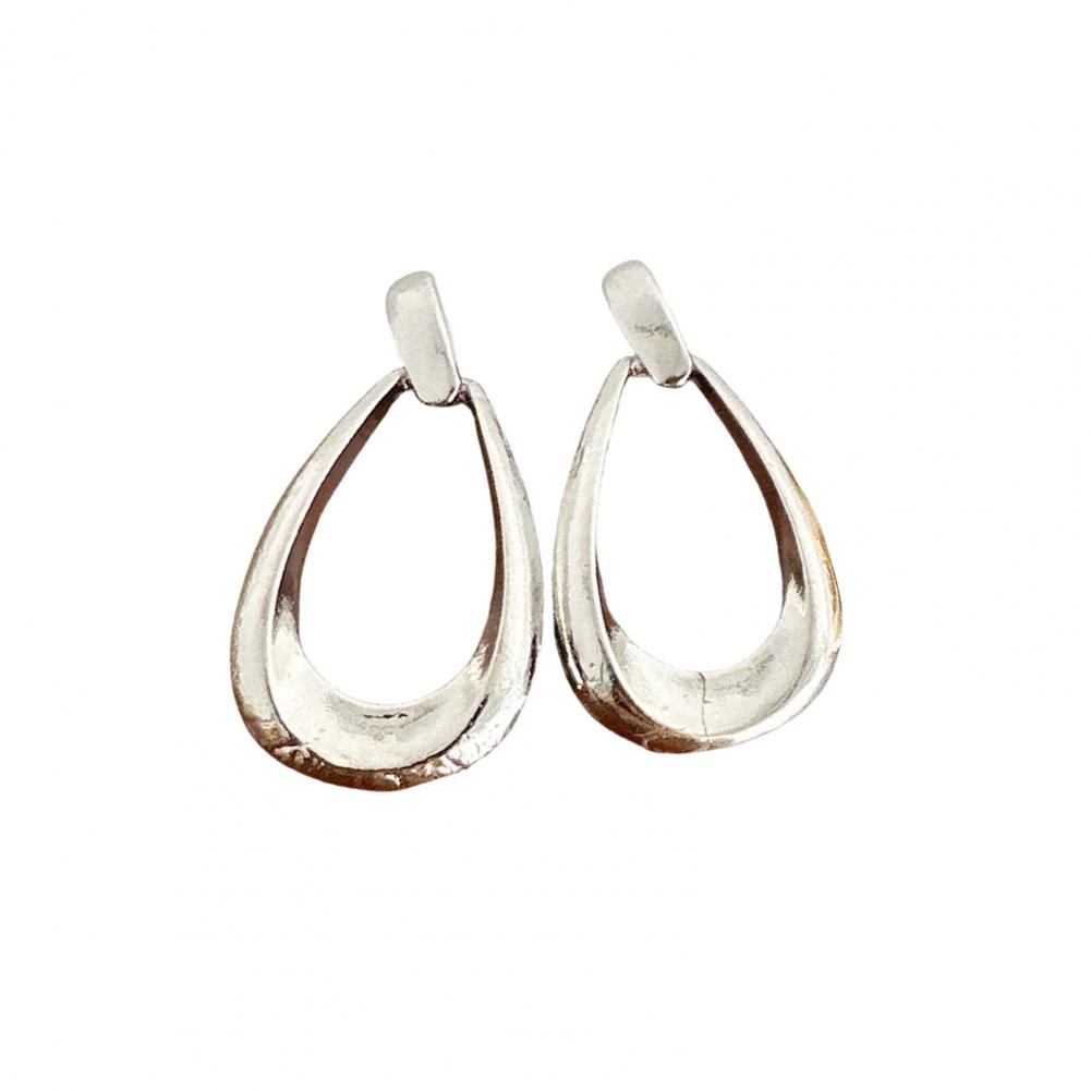 

Серьги-гвоздики Ювелирные изделия Элегантные Геометрические Серьги-капли для Женщин Легкие Заметные Украшения с Полыми Металлическими Гвоздиками серебряный