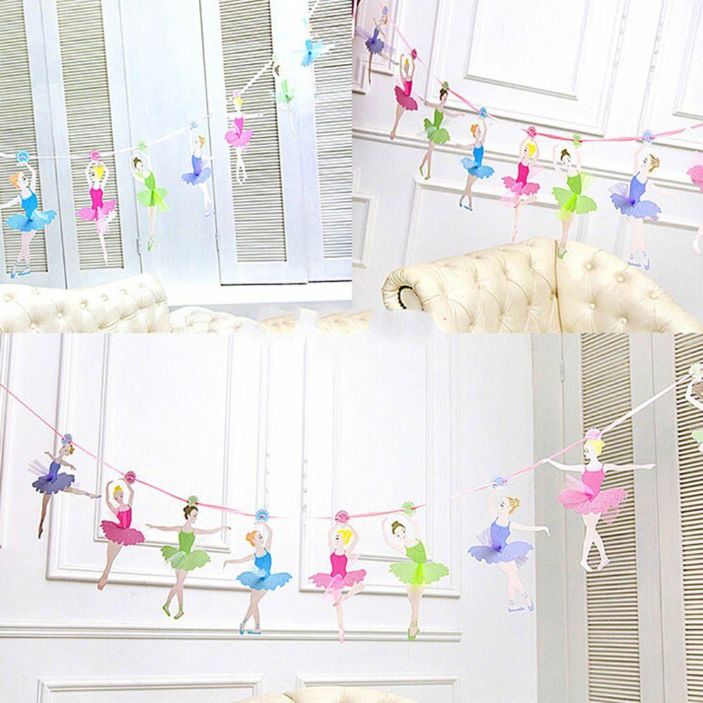 Supplies Paper Bunting Ballet Girl Flags Banner Ballerina Paper Flags Birthday Party Decoration