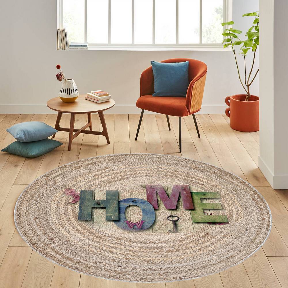 

Rovigo Home Моющийся круглый ковер с принтом RHM7066-SD350 100x100 коричневый