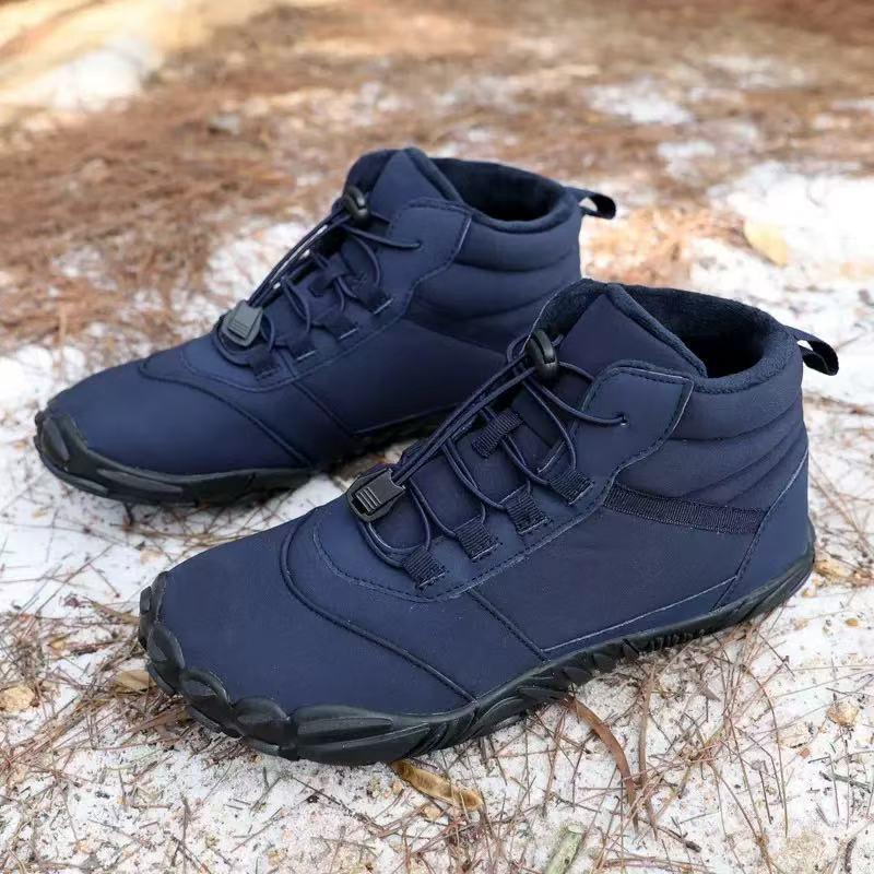 Comfortable Non-Slip Waterproof Winter Snow Boots with Velvet Lining - Wear-Resistant, Warm, Casual Cotton Five-Finger Design for the Outdoors